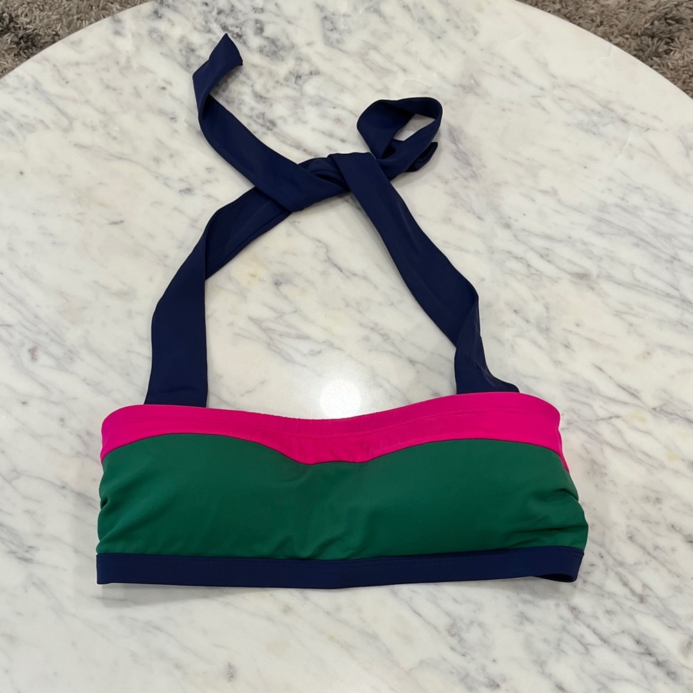 Boden Women's Bikini Top in Pink, Green, and Navy